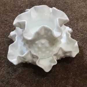 Fenton milk glass small vases